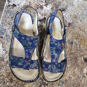 Alegria Blue Floral Sandals